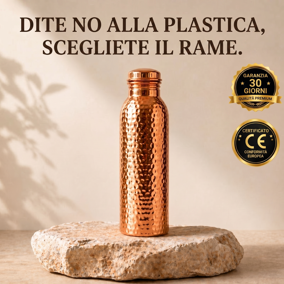 Borraccia in Rame – Azero™ | Acqua Purificata Naturalmente, Senza Plastica