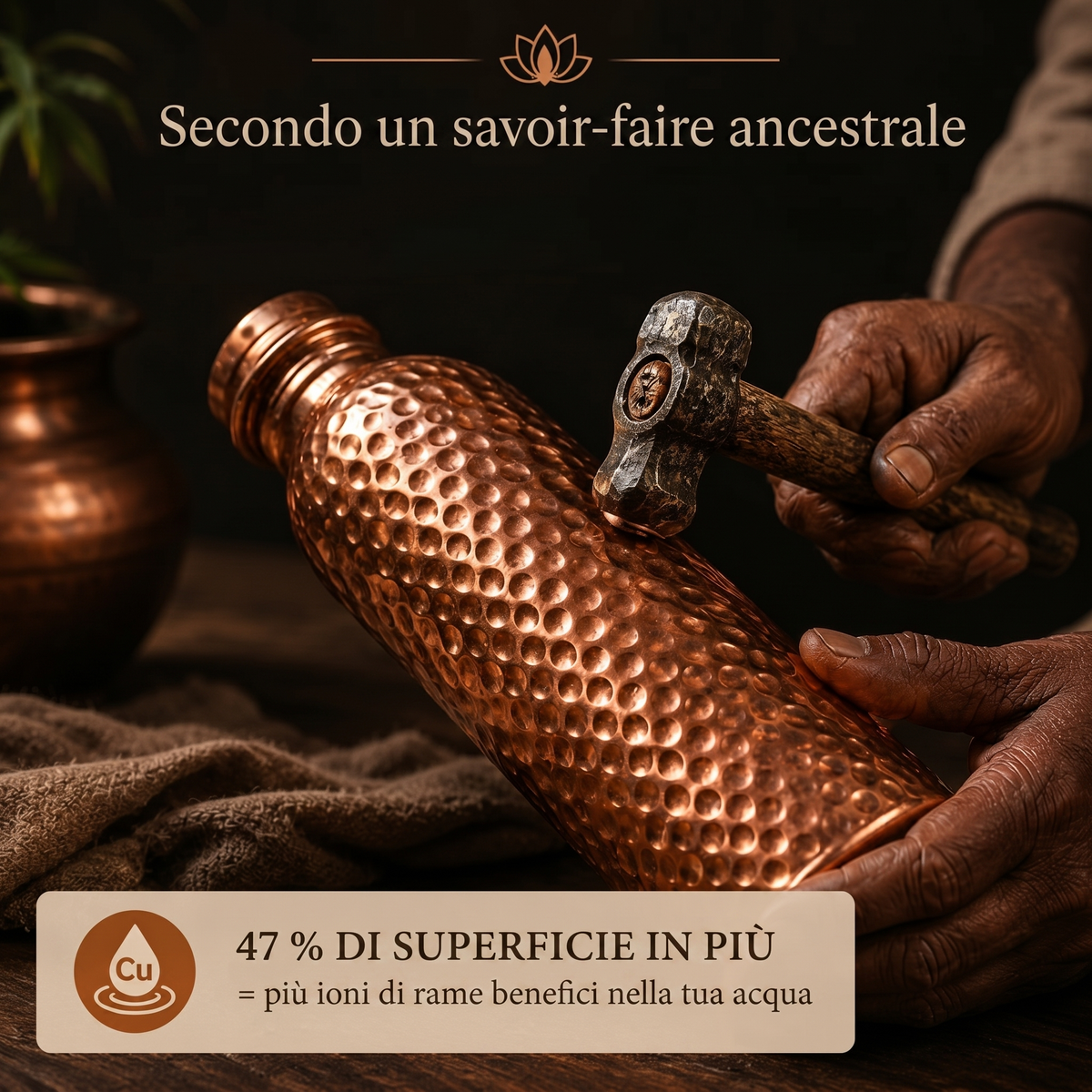Borraccia in Rame – Azero™ | Acqua Purificata Naturalmente, Senza Plastica